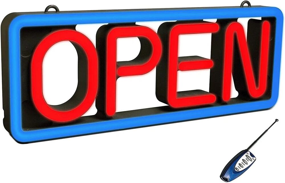 Pro-Lite Ultra Bright LED Neon OPEN Sign Multi-Color Business Store Window NEW
